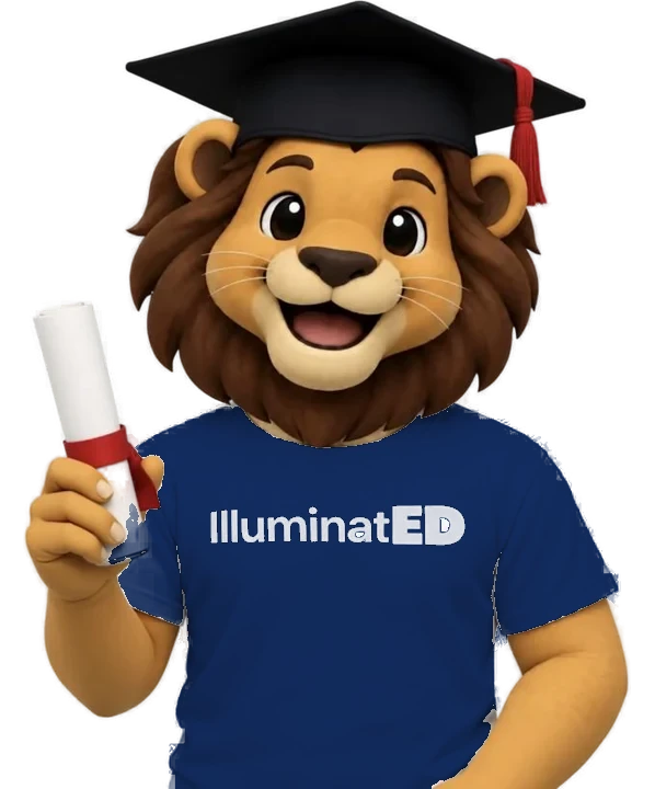 Tiggy the lion in a graduation cap